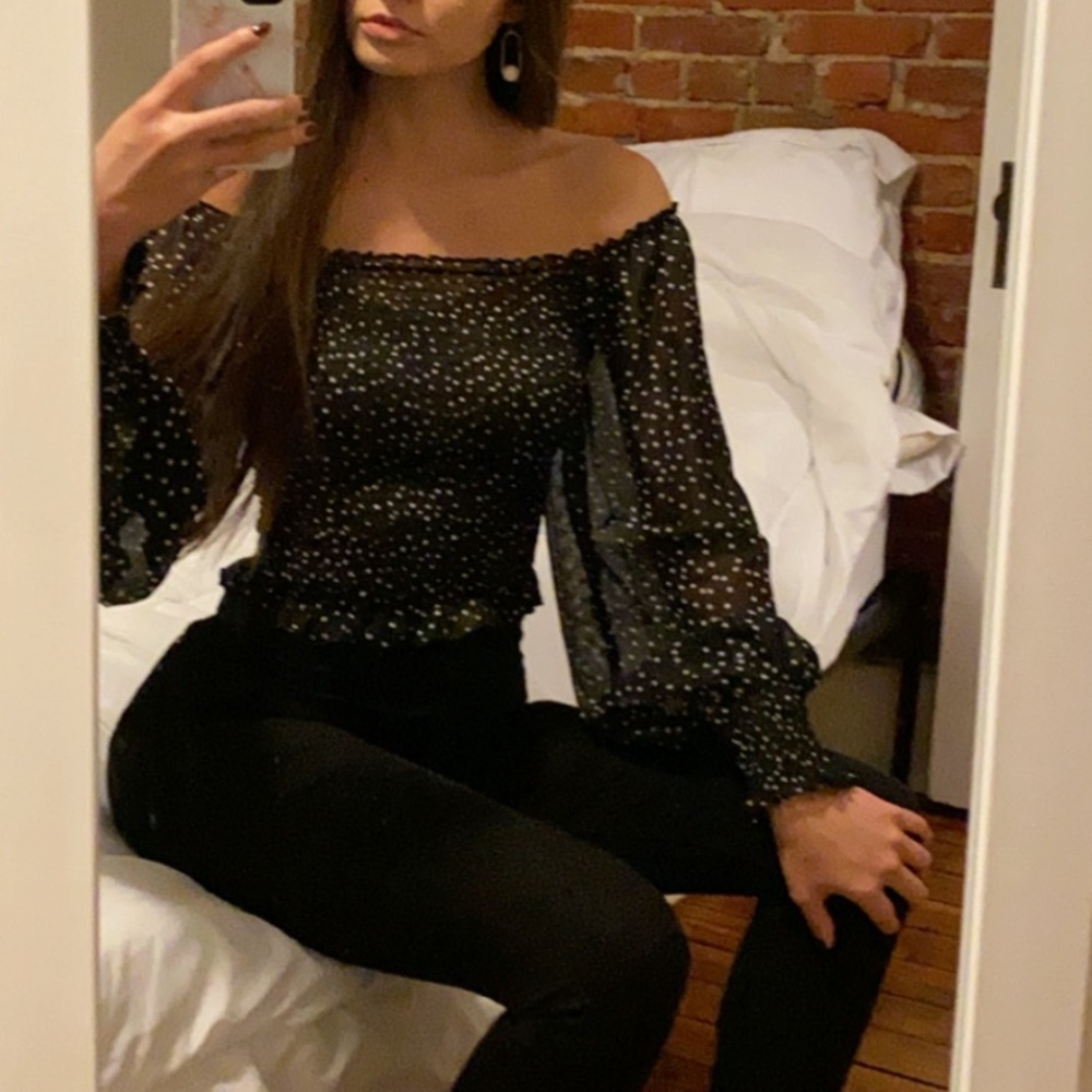 Smocked Polka Dot Top